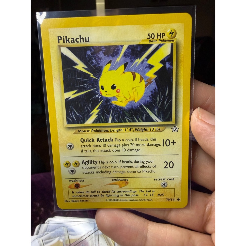 Pokemon Pikachu Neo Genesis 70/111 Common Card 2000 WOTC Vintage TCG
